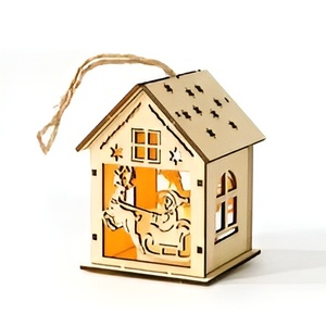 Maison en bois LED de Noël-Maison en bois de luxe moderne avec la dernière décoration de Noël de cette année - Product Image 1