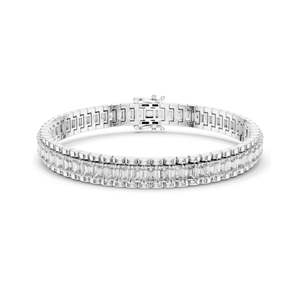 Luxury 12 CT Lab Diamond <b>Baguette</b> Tennis <b>Bracelet</b> VVS-VS EF CVD Diamonds 18KT, 14KT, 10KT Gold & 925 Silver Rose, Yellow, - Product Image 2
