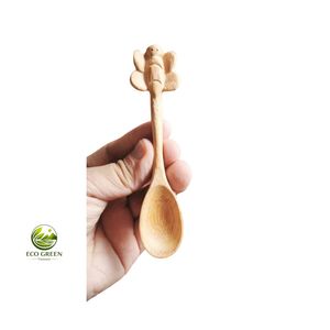 Natural Red Wooden Spoon Set Handmade Acacia Wood Coffee Tea <b>Honey</b> Scoop Eco Friendly Kitchen Utensil Custom Logo OEM - Product Image 4