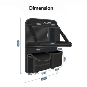 Mesa Plegable de Cuero PU para Auto 2025 con Bolsillo Grande, Impermeable, Tamaño Personalizable, Organizador de Asiento Trasero para Almacenamiento Universal - Product Image 4