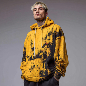 Sudadera con Capucha y Hombros Caídos para Hombre, Sudadera de Invierno de Felpa Gruesa de Algodón y Poliéster, Sudadera Holgada de Estilo Urbano para Hombre - Product Image 4