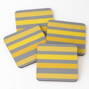 1220 Mango Wood/Acacia Wood Over Printed Tea Serving <b>Coasters</b> 4 Pieces <b>Set</b> - Product Image 1