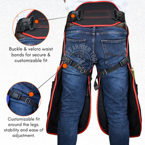 Delantales de piel de vaca de gamuza herrador de caballos personalizados cinturón acolchado trasero 4 hebilla de bolsillo de cuchillo Velcro Jodhpur y calzones - Product Image 5