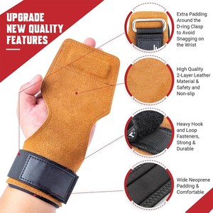 Empuñaduras de mano de gimnasia de entrenamiento de cuero Premium GAF para entrenamiento de pesas empuñaduras de gimnasio ejercicio de intensidad de dominadas - Product Image 1