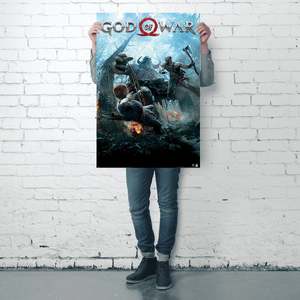 Affiche sur toile style moderne God of War avec cadre noir pour utilisation murale - Product Image 3