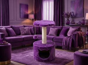 Petite niche pour chat Violet Blossom avec une touche ludique - Product Image 5
