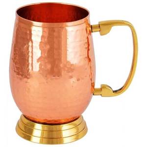 Moscow Mule Mug Cuivre pur avec poignée en laiton 100% Solide 301-400ml Fabriqué à la main Minimaliste Portable Réutilisable - Product Image 5