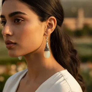 ต่างหูเงินแท้ 925 ประดับโอปอลทรงหยดน้ำ สำหรับผู้หญิง ของขวัญเครื่องประดับแฟชั่น - Product Image 1