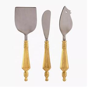 Tenedor de Metal Chapado en Oro para Frutas y Queso, Juego de Cubiertos con Diseño de Hoja, Nuevo y Moderno - Product Image 2