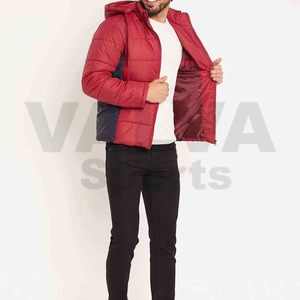 Venta al por mayor de chaquetas de talla grande para los hombres de invierno burbuja Puffer chaqueta de lona de cuello alto de invierno de estilo de diseño - Product Image 3