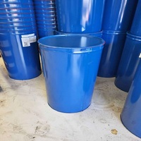 Fût en plastique HDPE carré recyclable de qualité alimentaire, 30L-200L, avec cerclage en fer, couvercle épais bleu/noir hermétique