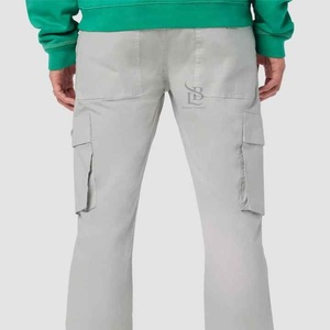 กางเกงคาร์โก้ขาเว้าสำหรับผู้ชาย, กางเกงขาค้ำสำหรับเดินแบบลำลองสีเทา - Product Image 5