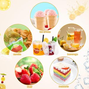 Gobelets jetables en PP transparents de 700 ml, gobelets en plastique pour thé aux fruits avec couvercles - Product Image 5