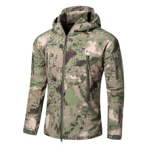 Chaqueta de Caza Táctica Impermeable con Camuflaje para Hombre, Chaqueta de Softshell para Exteriores, Cortavientos, con Capucha de Forro Polar, para Senderismo y Pesca - Product Image 1