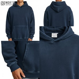 Sweats à capuche délavés à l'acide avec logo personnalisé pour homme de haute qualité taille supplémentaire 100% coton sweats à capuche et sweat-shirt réversibles pour hommes - Product Image 6