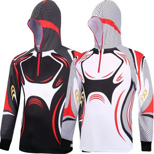 Vente en gros Sweat à capuche de pêche pour hommes à séchage rapide Protection UV Chemise de pêche à capuche vierge 100% polyester UPF50 - Product Image 6