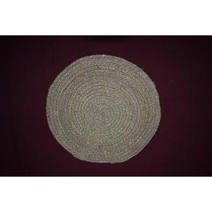 แผ่นรองจานทำมือคุณภาพสูงจากหญ้าทะเลธรรมชาติ แผ่นรองจานทรงกลมจากปอกระเจาพร้อมลายลูเร็กซ์สีทอง - Product Image 2