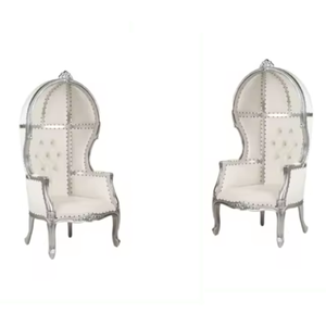 Diseños de lujo modernos, sillas de trono de fabricante Premium con sofá King y Queen de madera maciza tallada a mano con dosel - Product Image 2