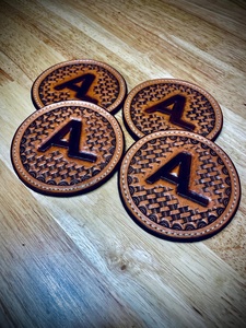 10cm-Round Coaster PU Leather Coffee Mat-Tea Coaster-Modern Simple-Coaster Heat-Insulation <b>Pad</b>-Waterproof Heat-Resistant - Product Image 3