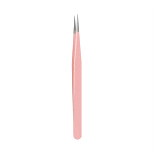 MORGANS INDUSTRIES MI-ET-0001 แหนบดัดขนตาสแตนเลสแบบแม่นยำ 10 มม. สีชมพู ปลายเรียบ ทนทาน - Product Image 1