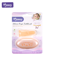Set Sikat Gigi Jari Bayi Silikon Langsung dari Pabrik Bebas BPA Sikat Gigi Ibu Jari Bayi dengan Kotak Penyimpanan untuk Perawatan Mulut Bayi