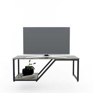 HEBE Soporte de TV Simple de 120 cm, Moderno y Minimalista, de Madera con Marco de Hierro y LED para Casa de Campo o Sala de Estar KTV68080 - Product Image 4