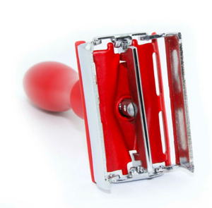 Rasoir de sécurité à ouverture papillon à double bord traditionnel pour hommes manche en bois rouge lame unique poudre à raser pour le visage et le corps pour barbiers - Product Image 2