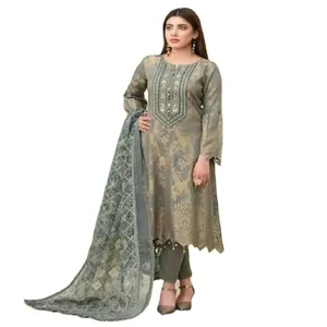 Motif Digital grosir gaun Muslim Pakistan Shalwar Kameez pakaian India wanita Abaya Muslim gaun wanita