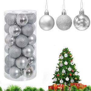 30 sfere di natale in plastica infrangibile con Glitter blu da 6cm decorazioni per alberi eleganti ornamenti per palline di natale - Product Image 4