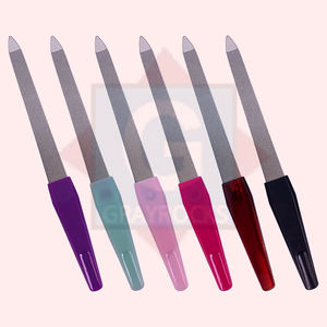 Limas de uñas de acero inoxidable reutilizables de alta calidad Punta puntiaguda con Mango antideslizante para uñas naturales - Product Image 1