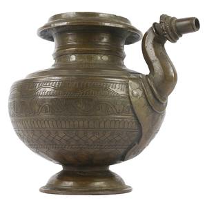 Lota de Latón Puro Vintage de Alta Calidad con Grabado y Acabado Pulido para Uso en la Cocina, Artículo de Cocina Árabe Antiguo - Product Image 1