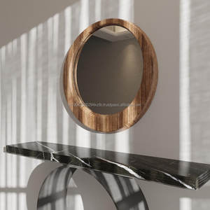 Miroir mural KALATRI Art Déco fait main, écologique, léger, avec cadre en bois décoratif, bords polis, épaisseur 4 mm, alimentation CC - Product Image 3