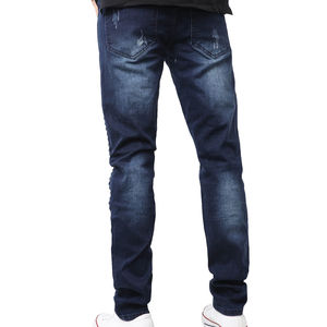 Fabricant de vêtements de rue pour hommes, jeans en denim personnalisés, logo brodé en chenille, pantalon cargo en denim, jeans baggy en sergé avec de nouveaux styles - Product Image 3