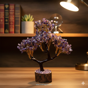 Arbre en pierres précieuses d'améthyste fait main, écologique, en gros, 300 perles, cristaux naturels, décorations sur le thème de l'amour, chakra - Product Image 4