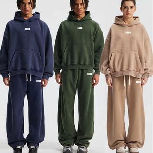 Wholesale Custom Logo Luxury Custom Logo <b>Men</b> <b>Baggy</b> <b>Jogger</b> Heavyweight Sweatpants Hoodies Set Custom Outfits Tracksuit for <b>Men</b> - Product Image 2