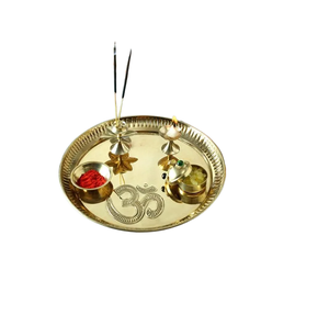 Ensemble traditionnel de plateaux de vaisselle, Pooja, Thali, thème or, décoration Festive pour la maison, prix de gros pour la maison, le Restaurant de mariage - Product Image 1