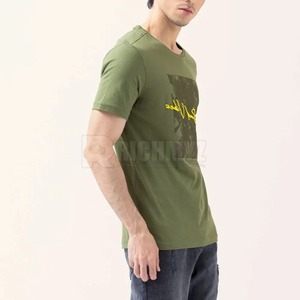 T-shirts pour hommes RICHMYZ à manches courtes, de haute qualité, à prix avantageux, en vente, couleur vert olive, design personnalisé - Product Image 2