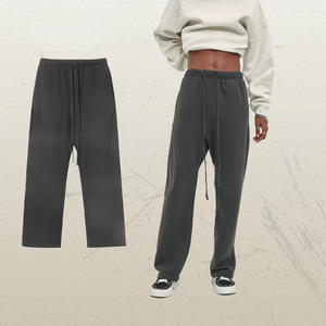 Pantalon long pour femme, taille haute, décontracté, coupe slim, jambe large, taille élastique, extensible, confortable, léger, tenue décontractée - Product Image 3