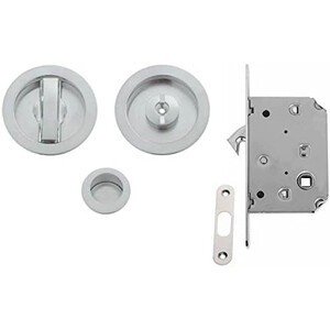 Kit per Porte Scorrevoli con Notolino, Scomparsa Totale Cromo Satinato - Product Image 1