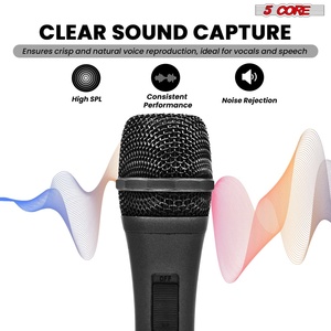 5Core XLR Microphone Dynamic <b>Mic</b> Karaoke Singing <b>Studio</b> Mics Handheld Microfono - Product Image 5