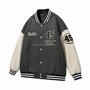 Veste de baseball streetwear pour homme, de haute qualité, avec broderie patchwork, style varsity, coupe bomber oversize, grandes tailles - Product Image 4
