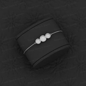 Perfect Quality <b>Solid</b> 925 Sterling Silver Round Circle <b>Charm</b> <b>Bracelet</b> Good For Ashes & Resin Work Keepsake Breastmilk Jewelry - Product Image 2