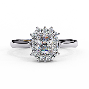 Bague de fiançailles en diamant de laboratoire radiant certifié IGI de 0,35 carat, finition or, pierres latérales, bijoux - Product Image 3