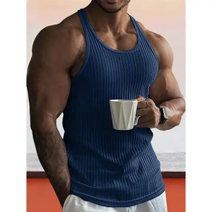 Camisetas sin mangas de gimnasio de entrenamiento de tela transpirable al por mayor, camisas sin mangas de ropa deportiva para hombres hechas a medida de la mejor calidad hechas en Pakistán - Product Image 3