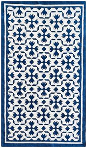 Tapis fait main Dhurrie à tissage plat de Jaipur Tapis en laine à motif géométrique complexe - Product Image 2