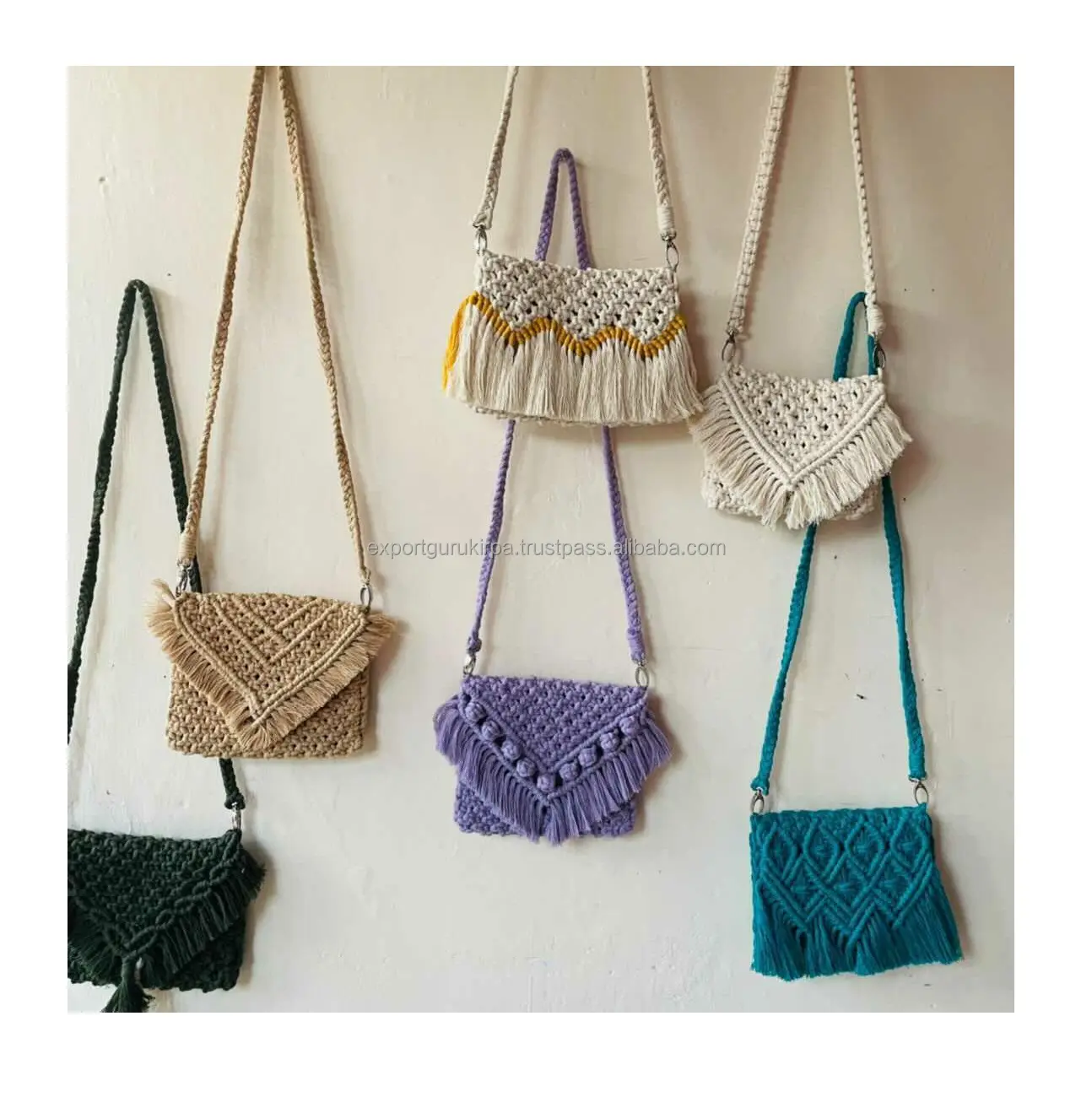 Indian Handcrafted crochet yarn bag Wholesale crochet mini bags Guru Kirpa Export House New Arrival Evening Clutch Bag