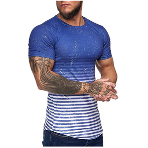 Tee-shirt Ajusté en Coton pour Homme-94% Coton 6% Spandex Ajusté Manches Courtes Col Ras Du Cou - Product Image 4