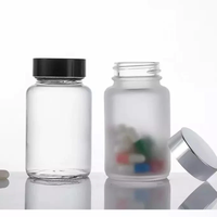 Logo personnalisé 100cc PET sérigraphie bouteilles de capsules de supplément vitaminique vides bouteille de pilules en plastique cylindrique pour la médecine