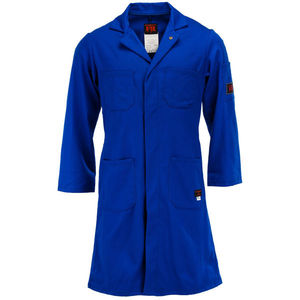 Ropa de trabajo protectora transpirable antiestática FR, bata de laboratorio de algodón azul sin forro, ropa de seguridad - Product Image 3