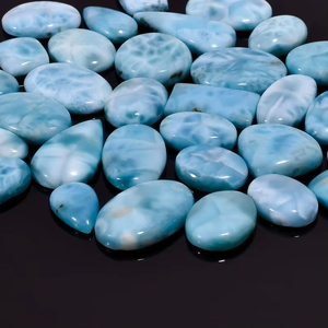 Vente en gros de pierres précieuses naturelles Larimar Opale Cabochon Formes variées Fortement recommandé pour les commandes de bijoux personnalisés Pierres précieuses bleues en vrac - Product Image 3